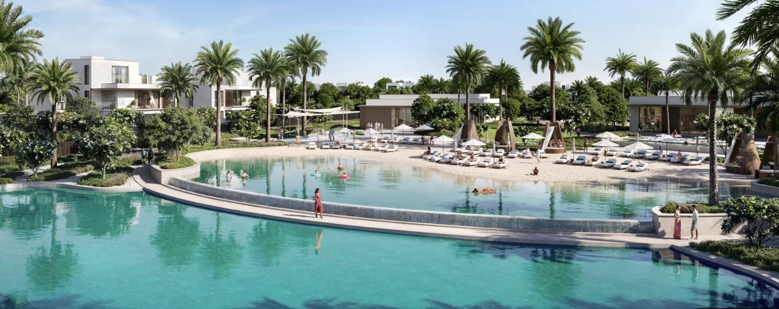 The Oasis by Emaar, Spiagge e piscine di laguna