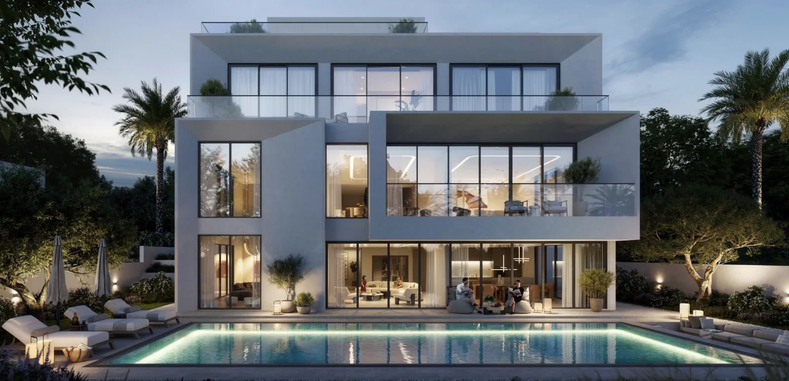 The Oasis by Emaar, Villa di sera