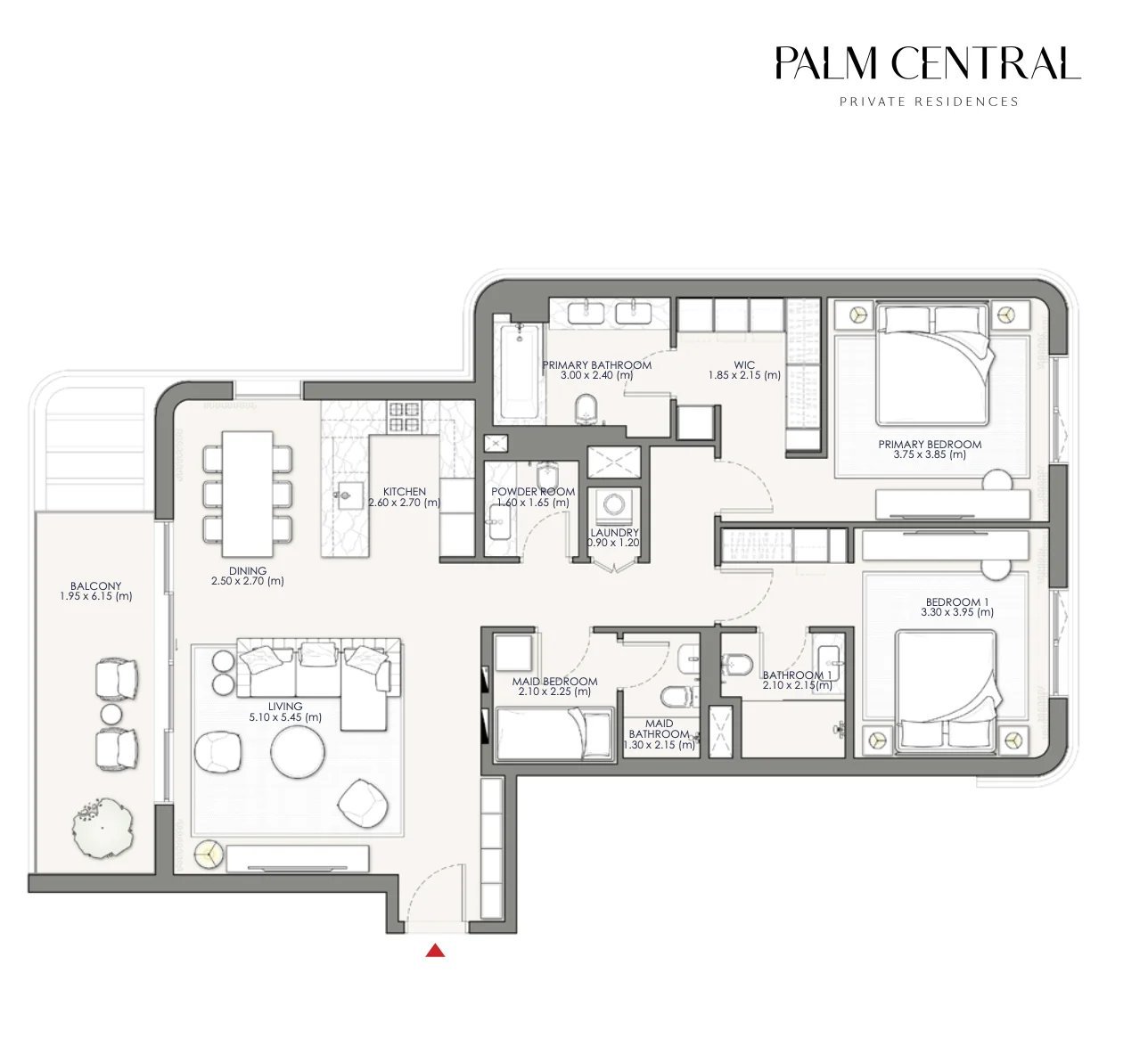 Palm Central, 2 camere, tipo B