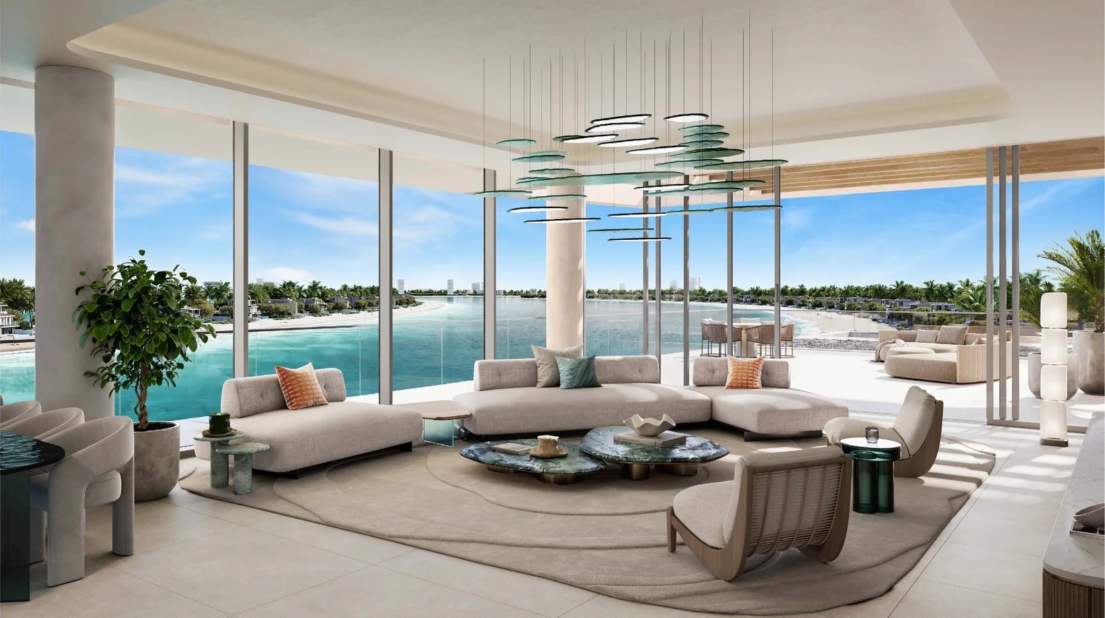 Palm Central, Living vista mare