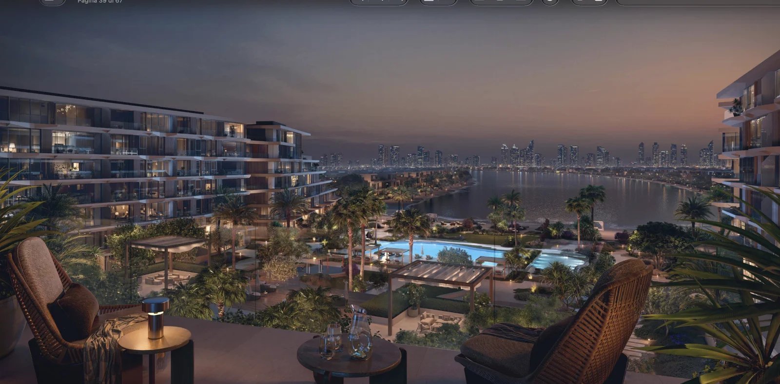 Palm Central, Terrazza di sera